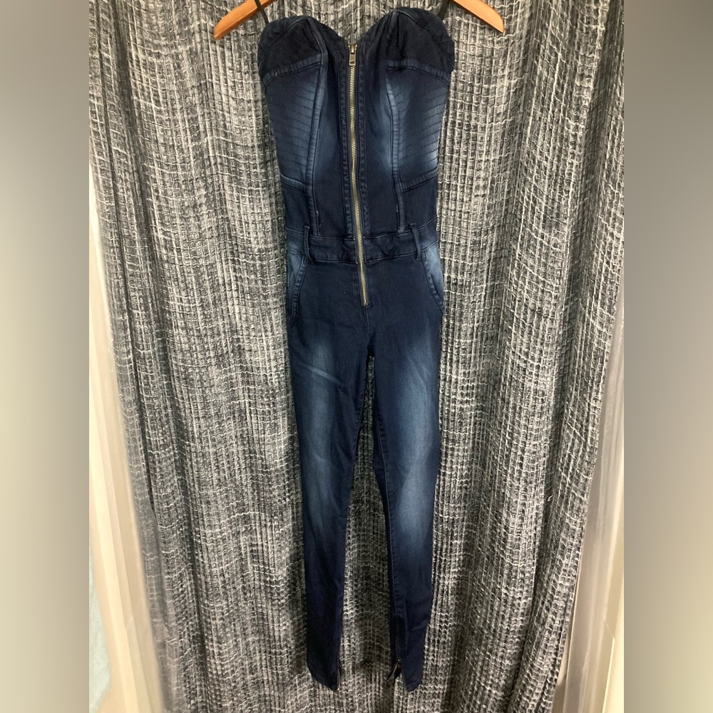 Guess Dark Blue Denim Jumpsuit